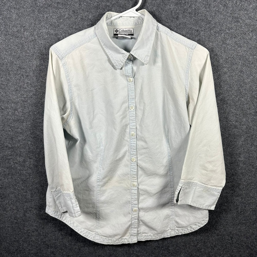 Columbia Sportswear Womens Large Light Blue Button Down Shirt